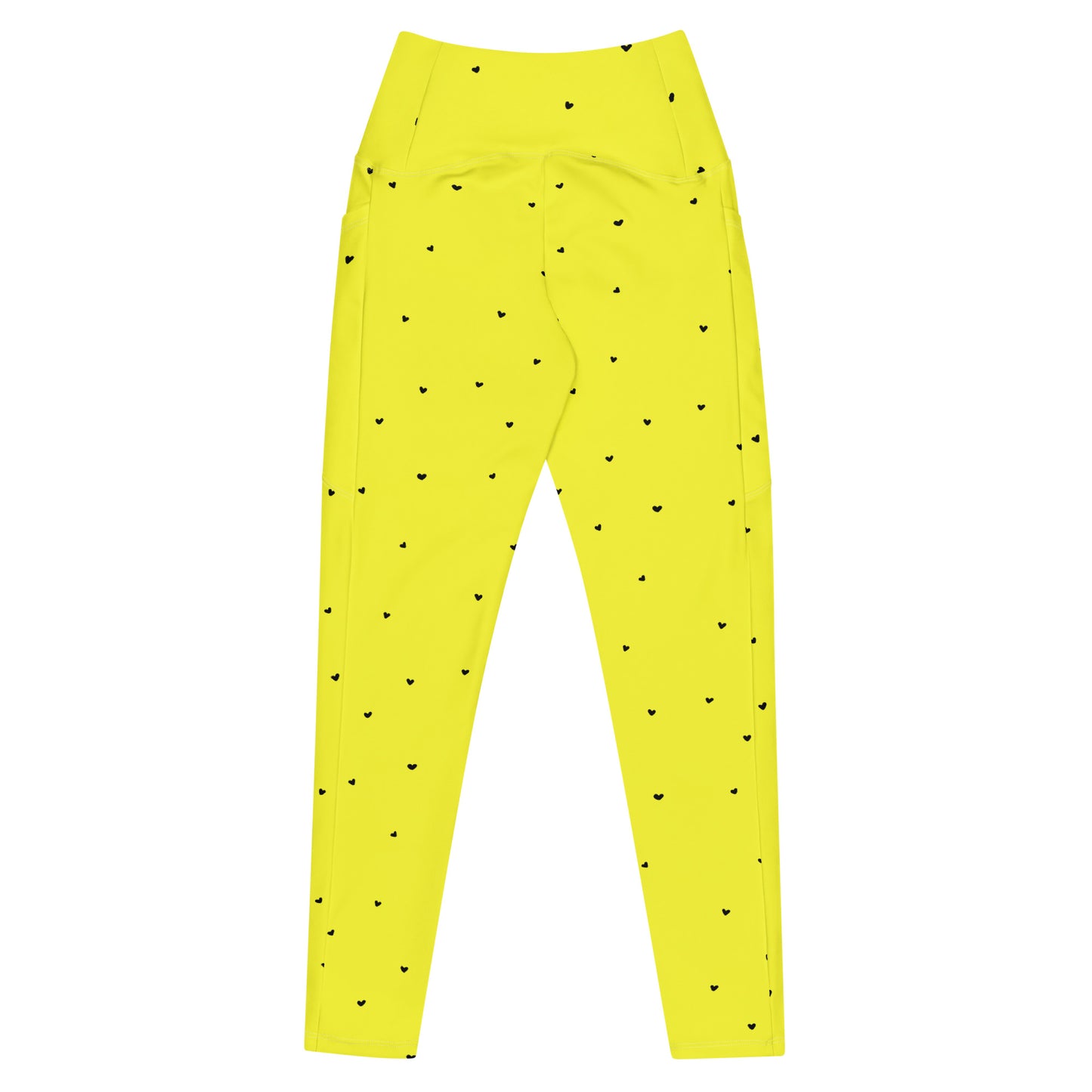 Crossover Leggings with Pockets: Black Hearts Collection in Virginia