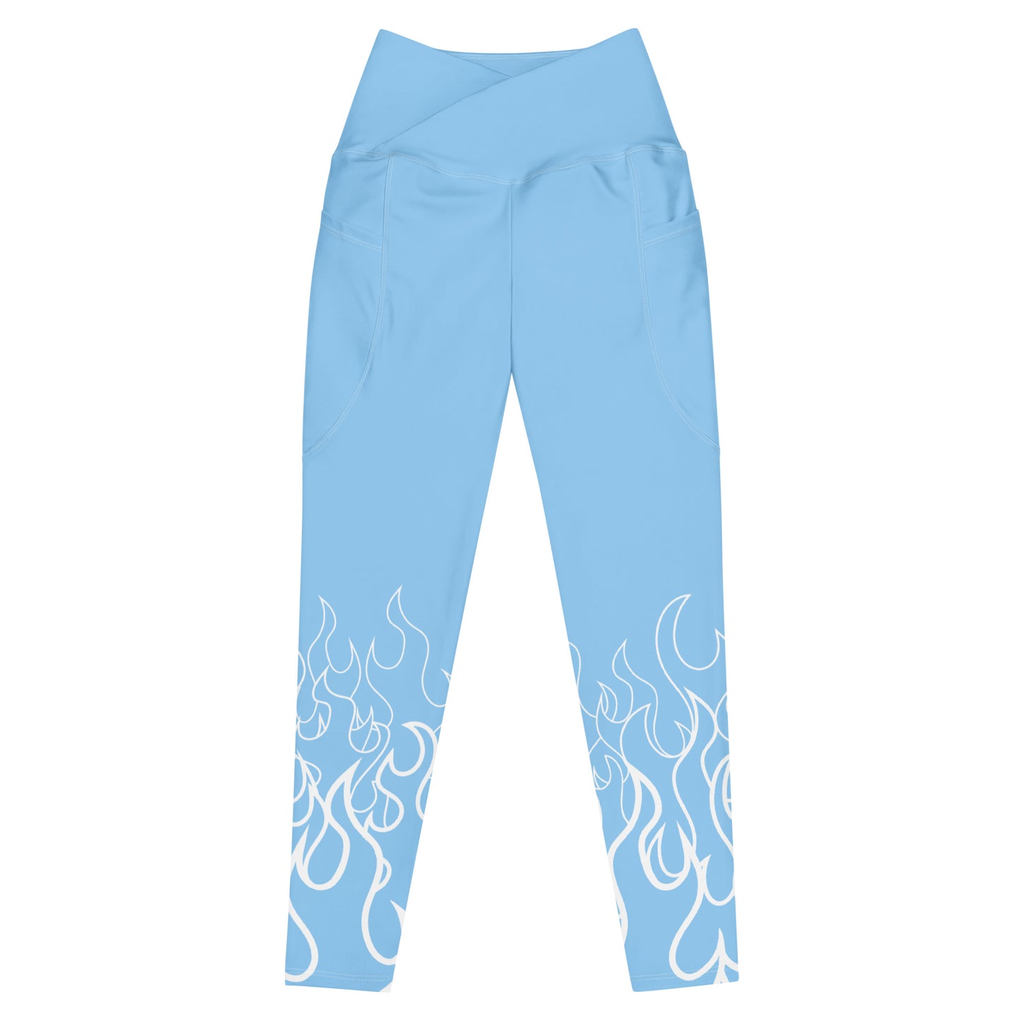 Crossover Leggings with Pockets: Flames Collection in Irene