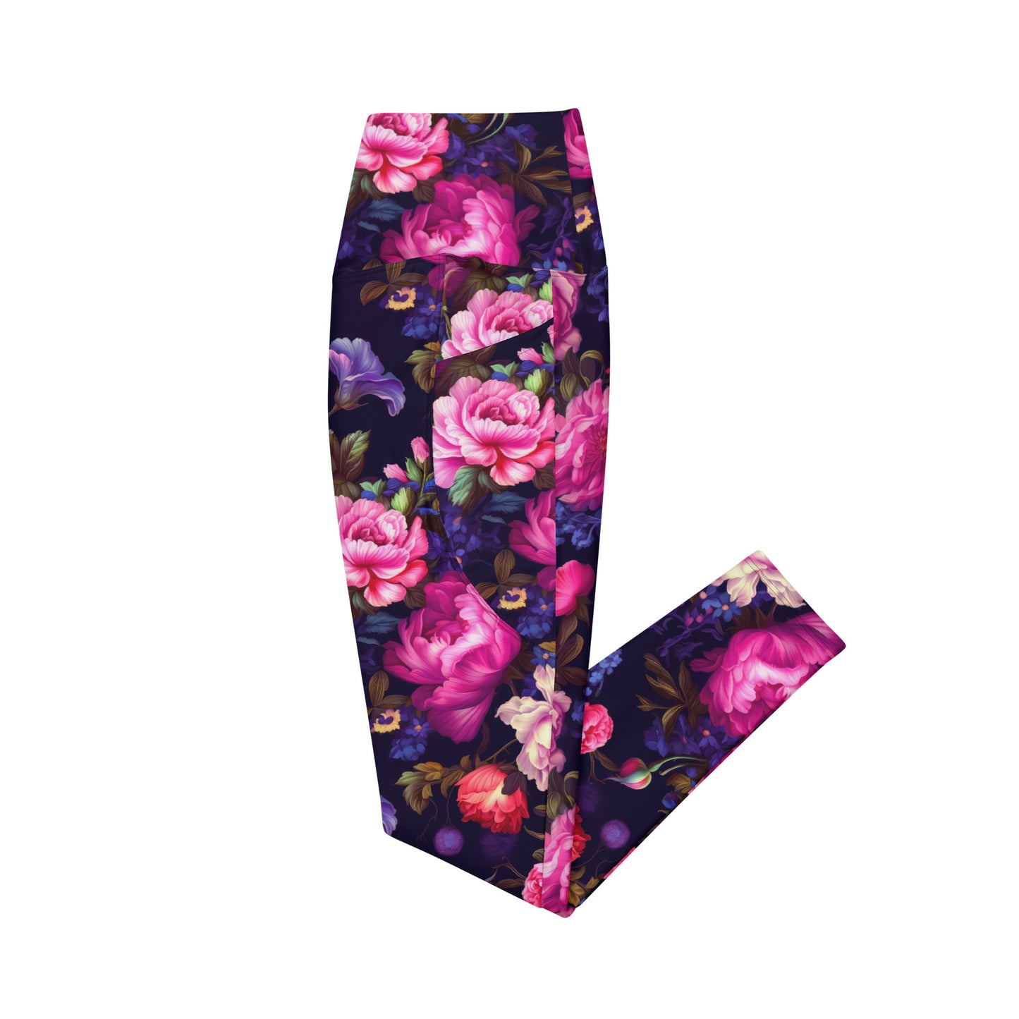 Crossover Leggings with Pockets: Royal Purples Collection in Heather