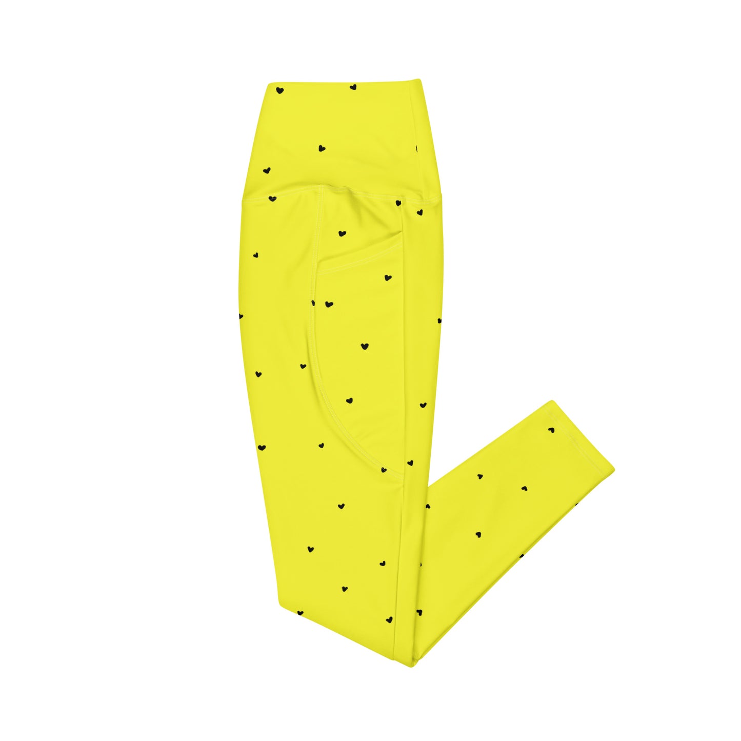 Crossover Leggings with Pockets: Black Hearts Collection in Virginia