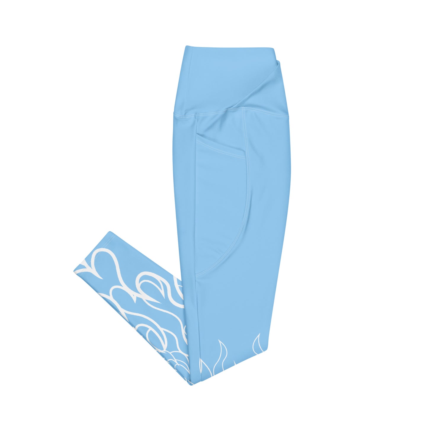 Crossover Leggings with Pockets: Flames Collection in Irene