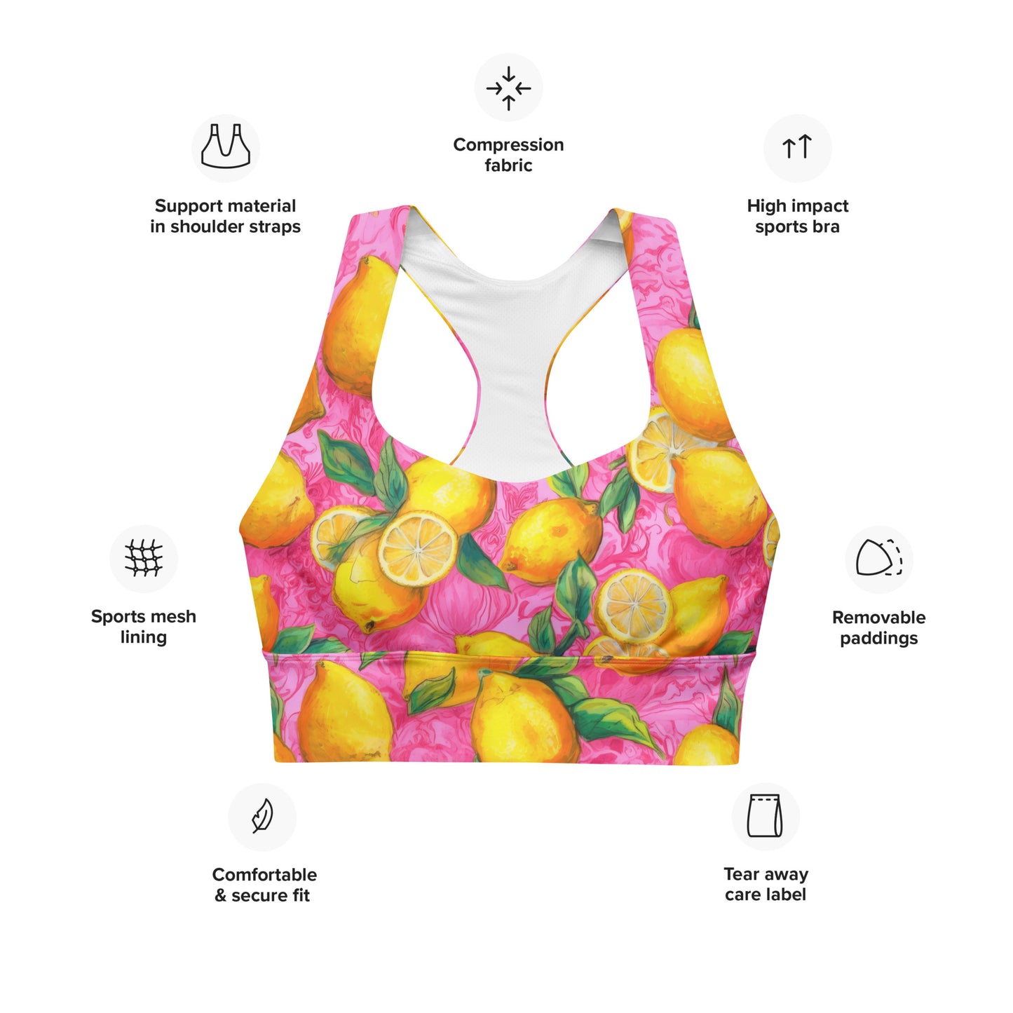 Sports Bra: Fruity Collection Lemons