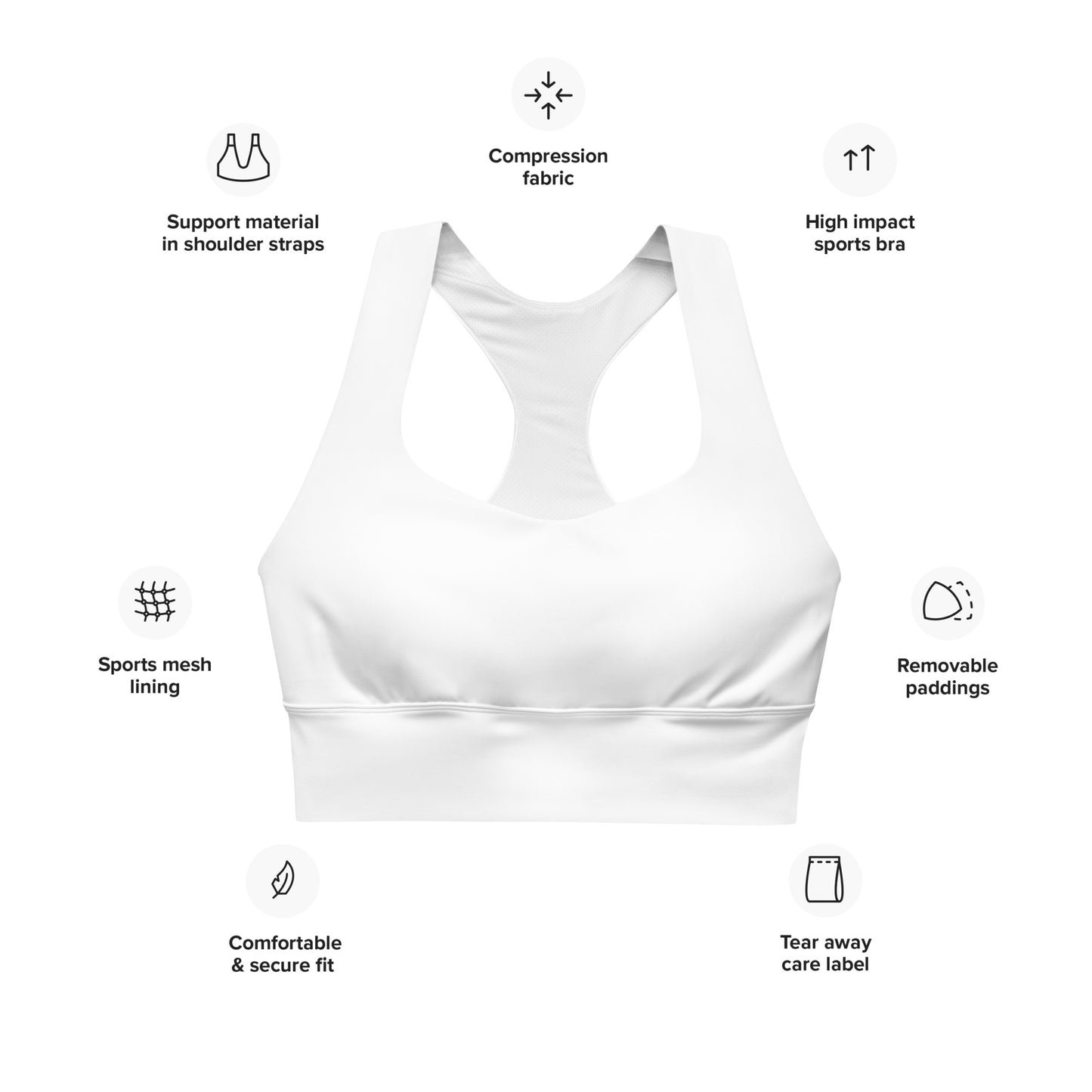 Sports Bra: Solids Collection in Alice