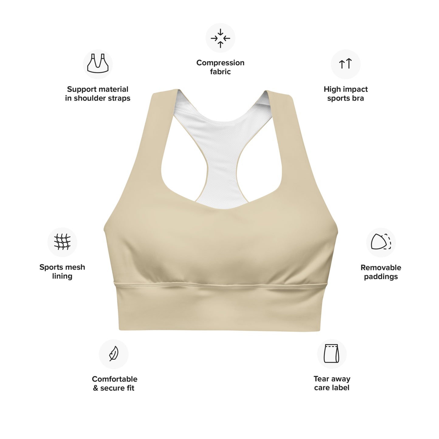 Sports Bra: Solids Collection in Beatrix