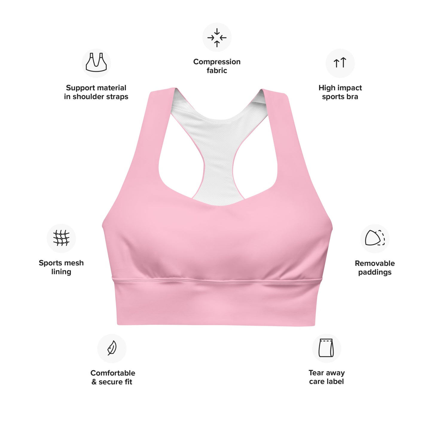 Sports Bra: Solids Collection in Linda