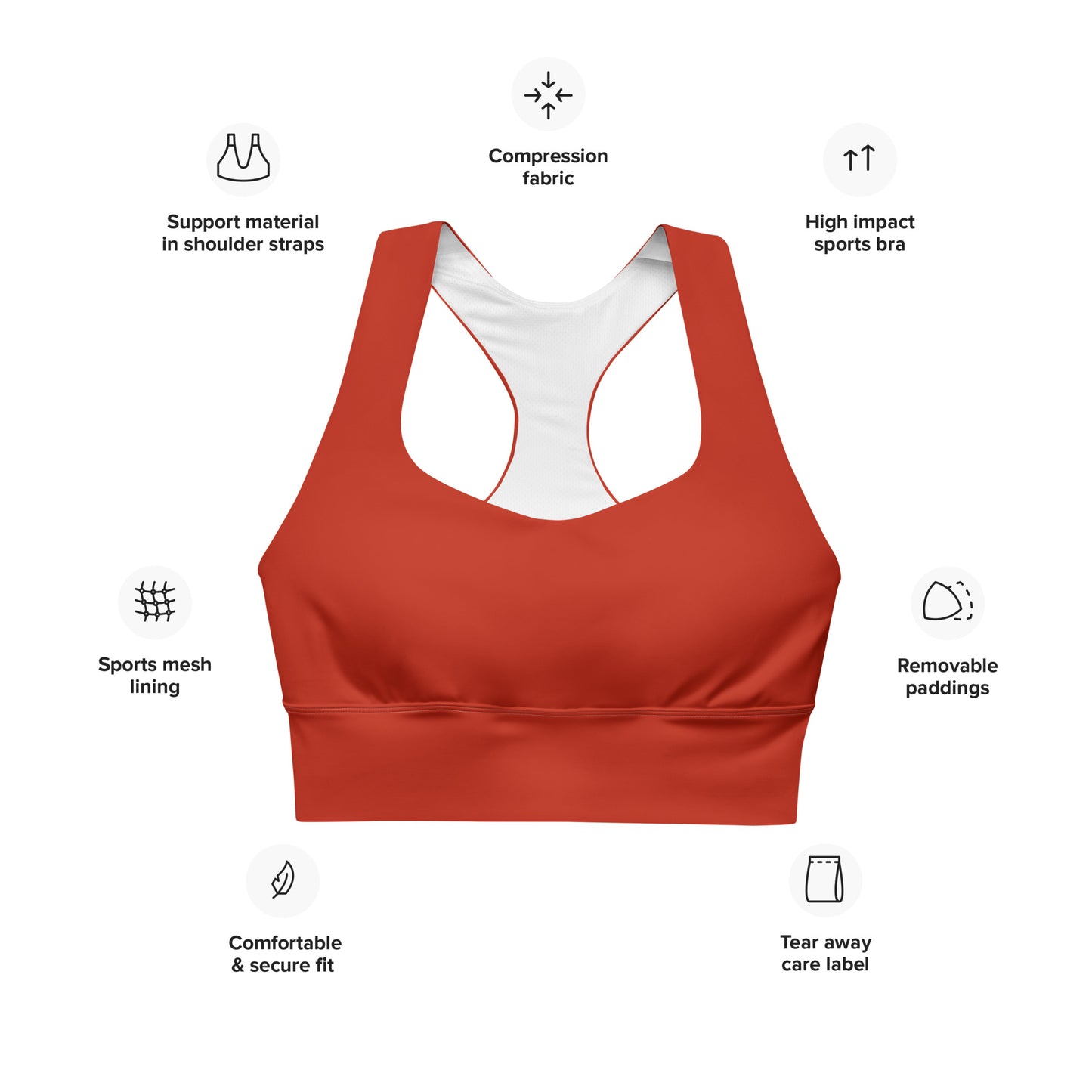 Sports Bra: Solids Collection in Piper