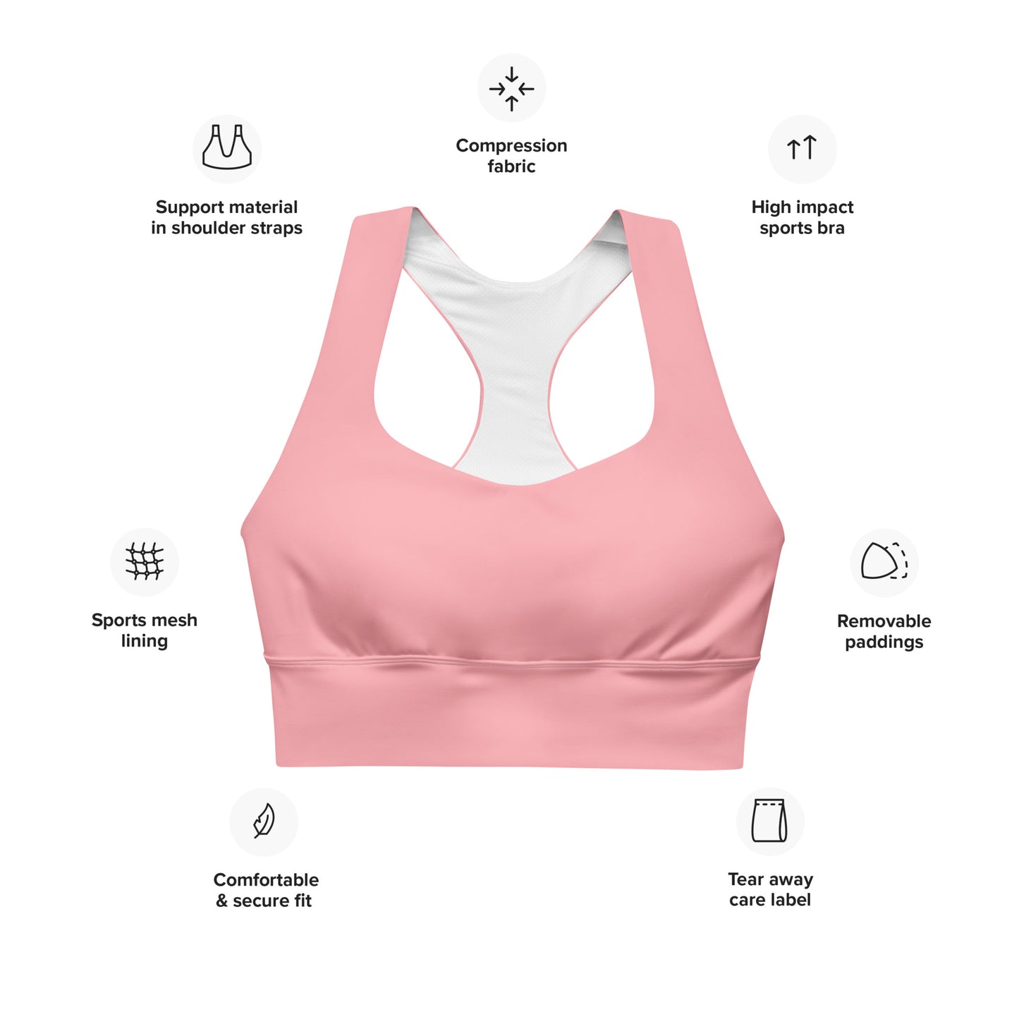 Sports Bra: Solids Collection in Roxanne