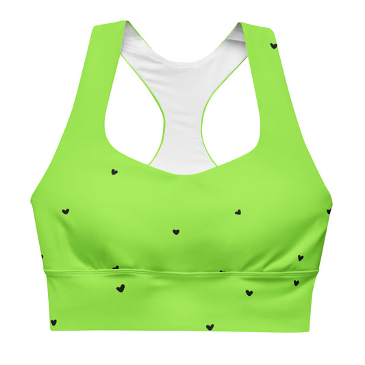 Sports Bra: Black Hearts Collection in Yasmin