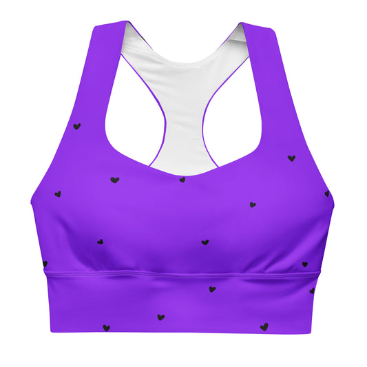 Sports Bra: Black Hearts Collection in Jillian
