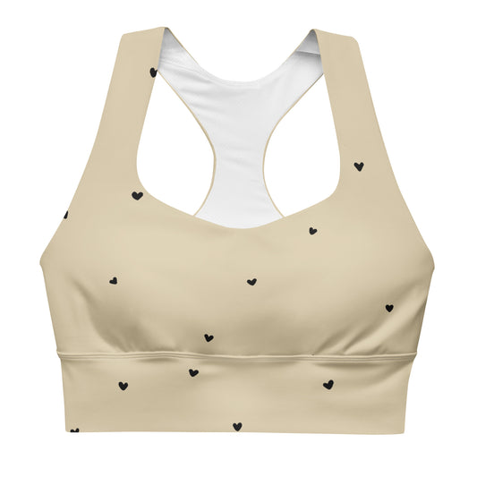 Sports Bra: Black Hearts Collection in Beatrix