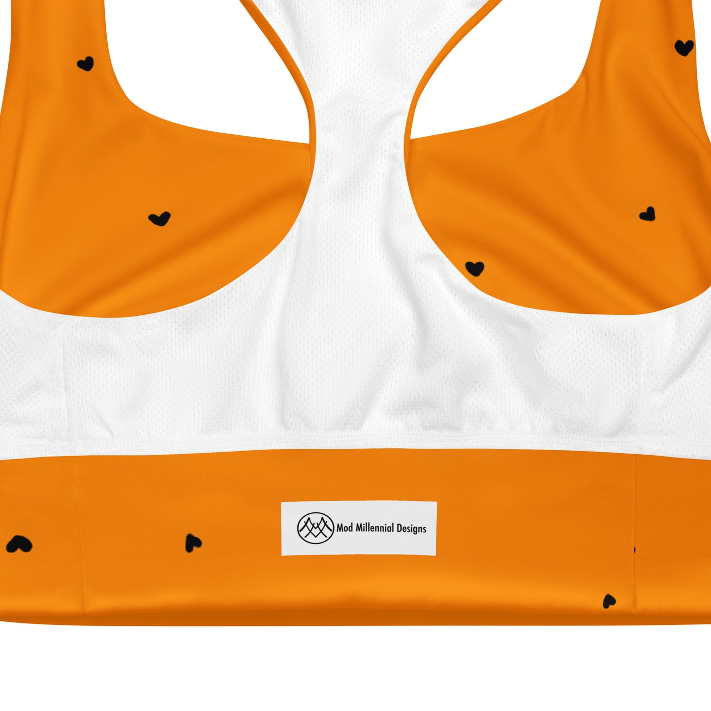 Sports Bra: Black Hearts Collection in Trixie