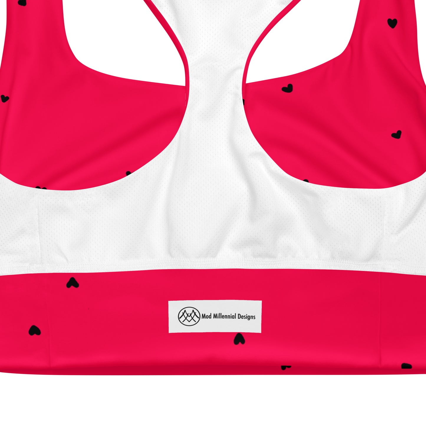 Sports Bra: Black Hearts Collection in Ophelia