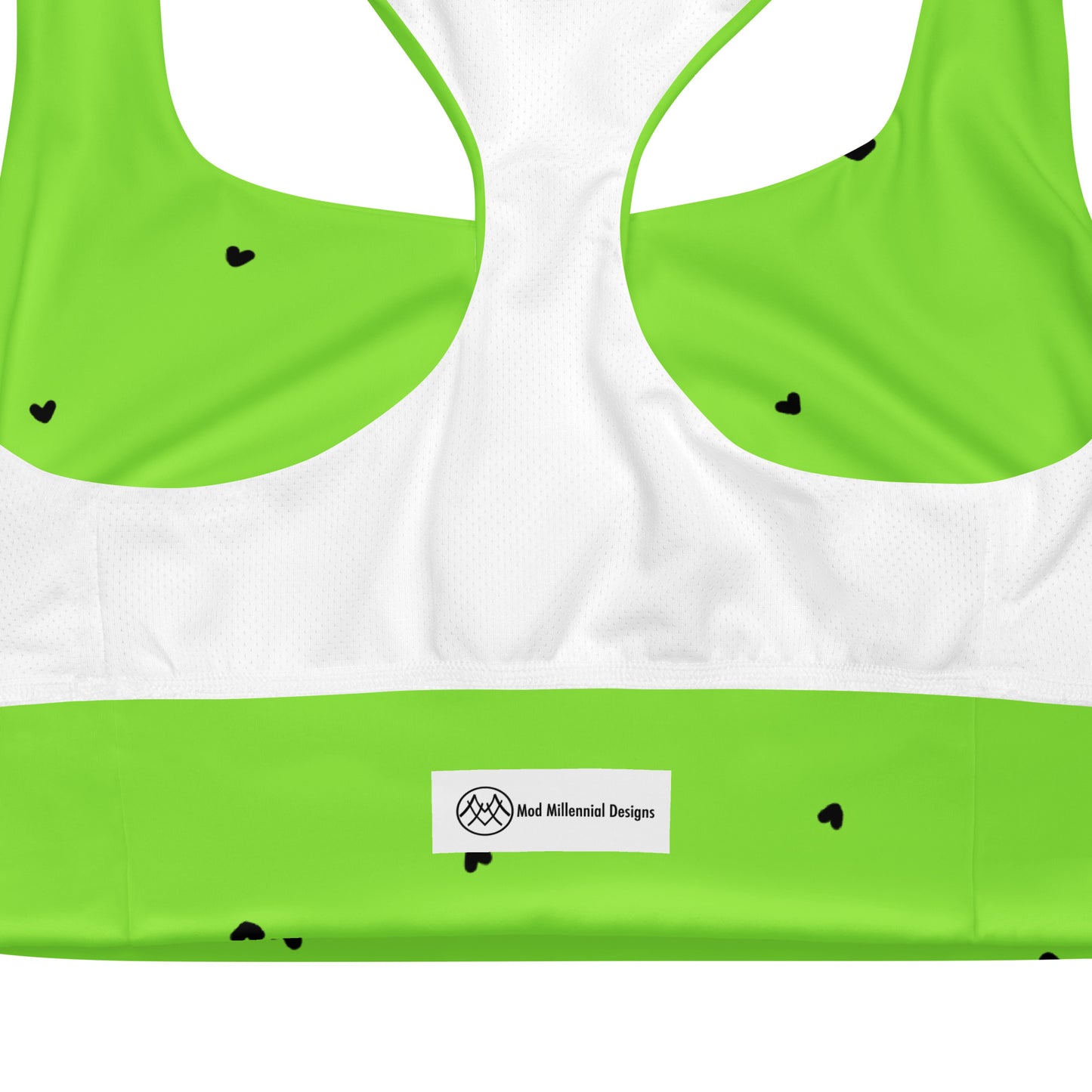 Sports Bra: Black Hearts Collection in Yasmin