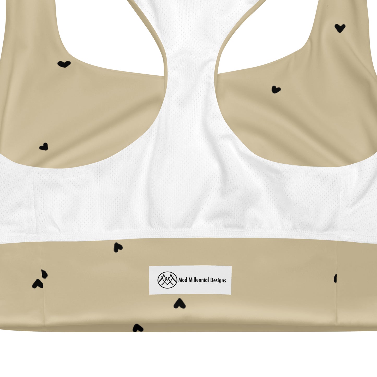 Sports Bra: Black Hearts Collection in Beatrix