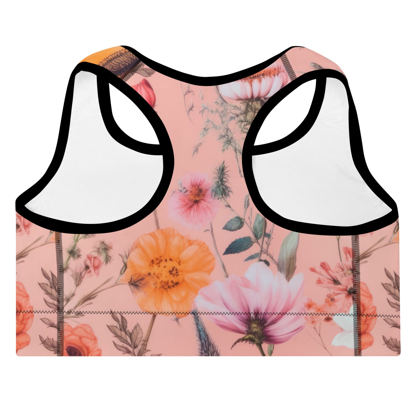Sports Bra: Spring Queen Coral Collection in Gertrude