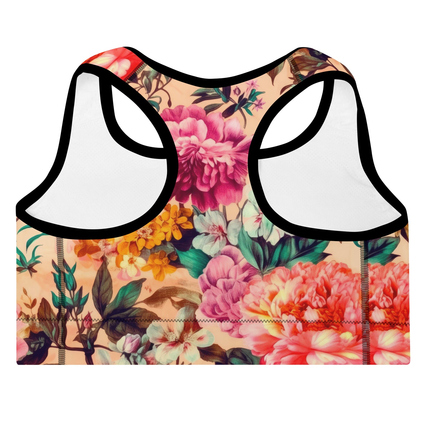 Sports Bra: Spring Queen Coral Collection in Goldie