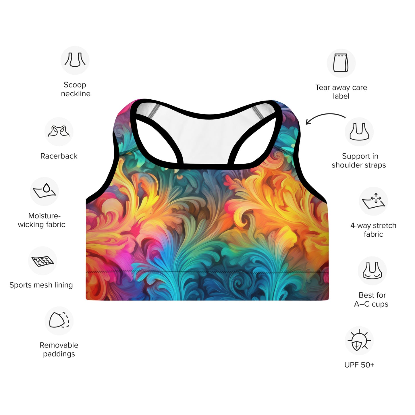 Sports Bra: Tie Dye Collection in Polly