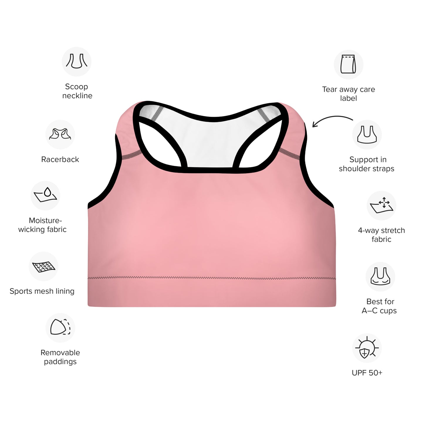 Sports Bra: Solids Collection in Roxanne