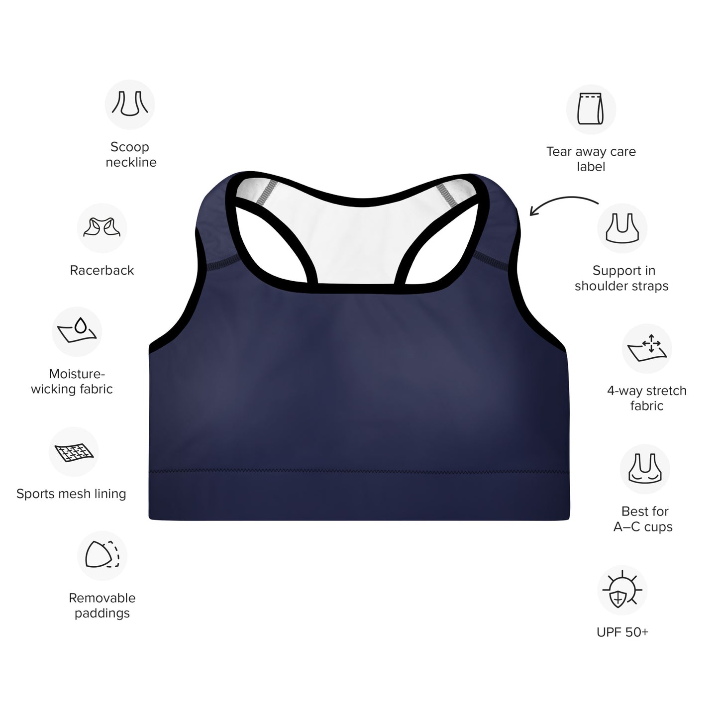 Sports Bra: Solids Collection in Francine
