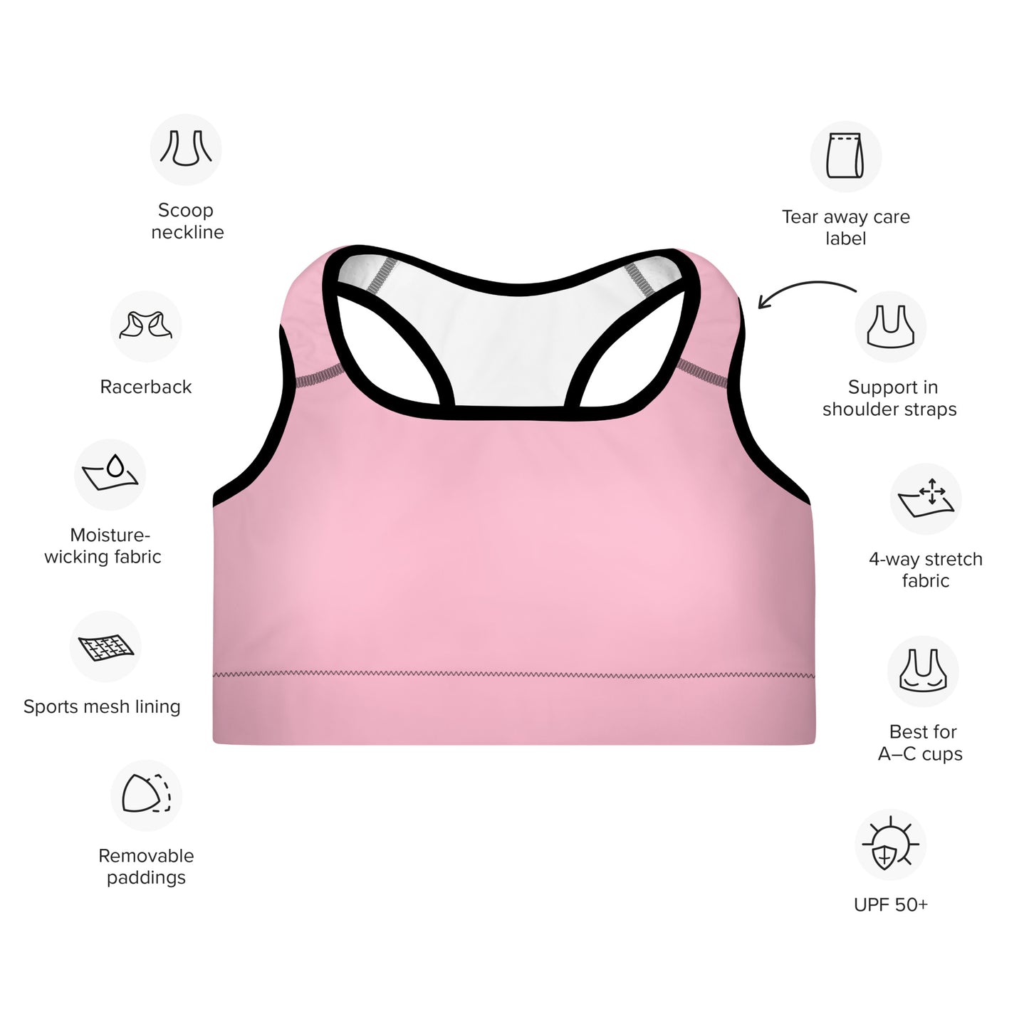 Sports Bra: Solids Collection in Linda