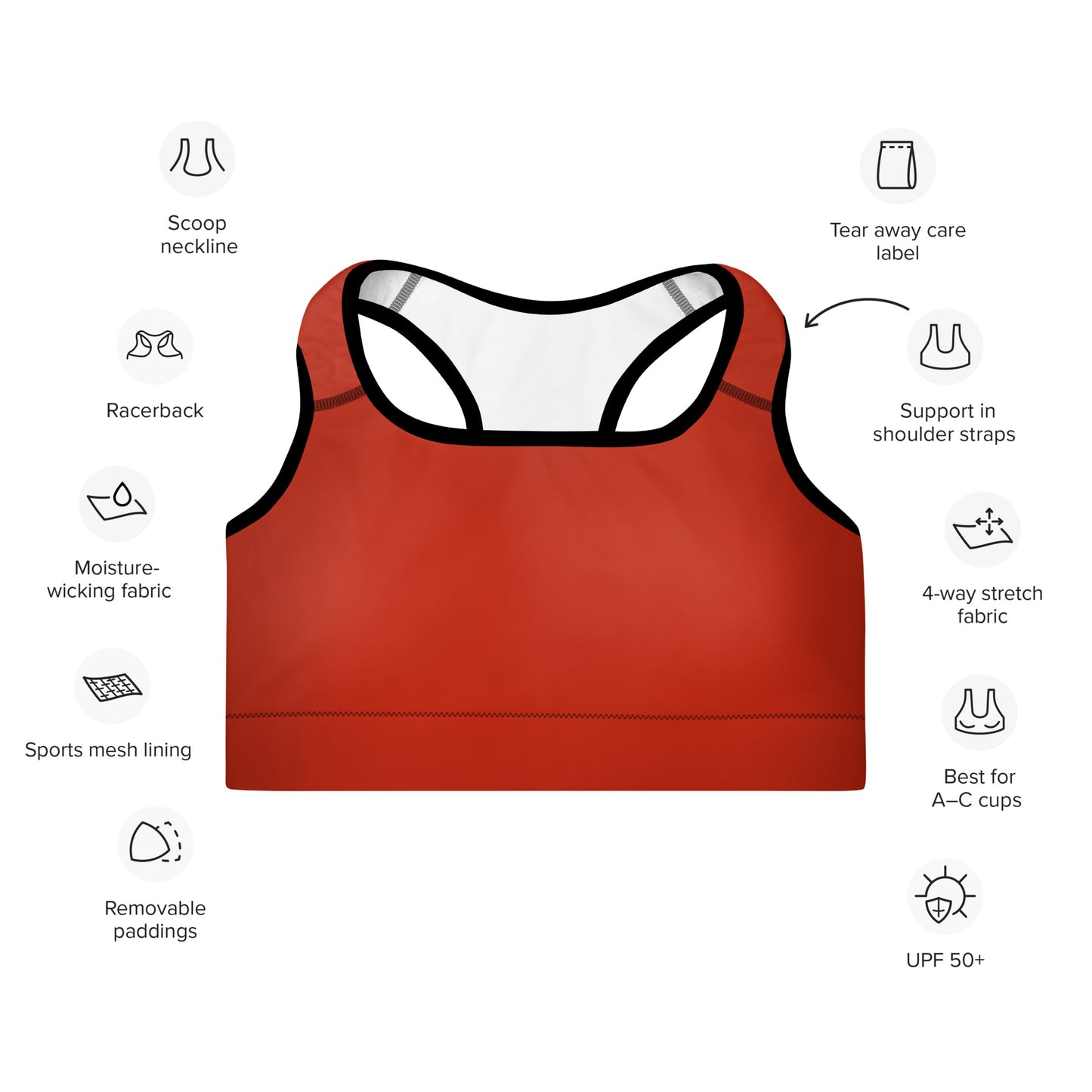 Sports Bra: Solids Collection in Piper
