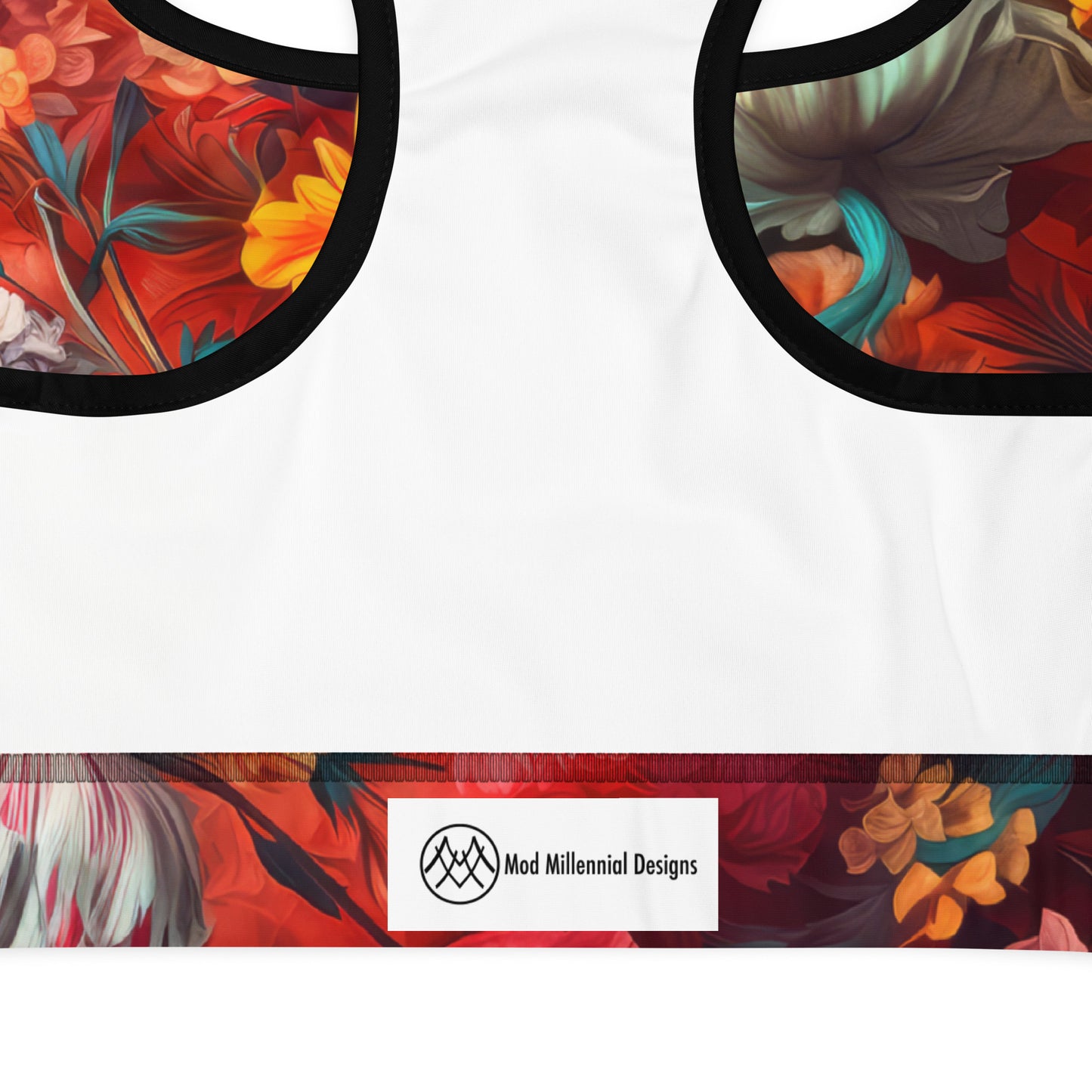 Sports Bra: Red Florals Collection in Florence