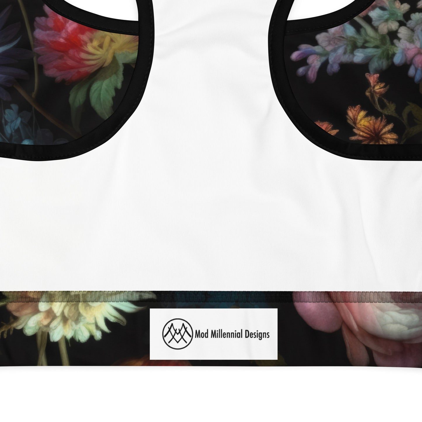 Sports Bra: Black Florals Collection in Maude
