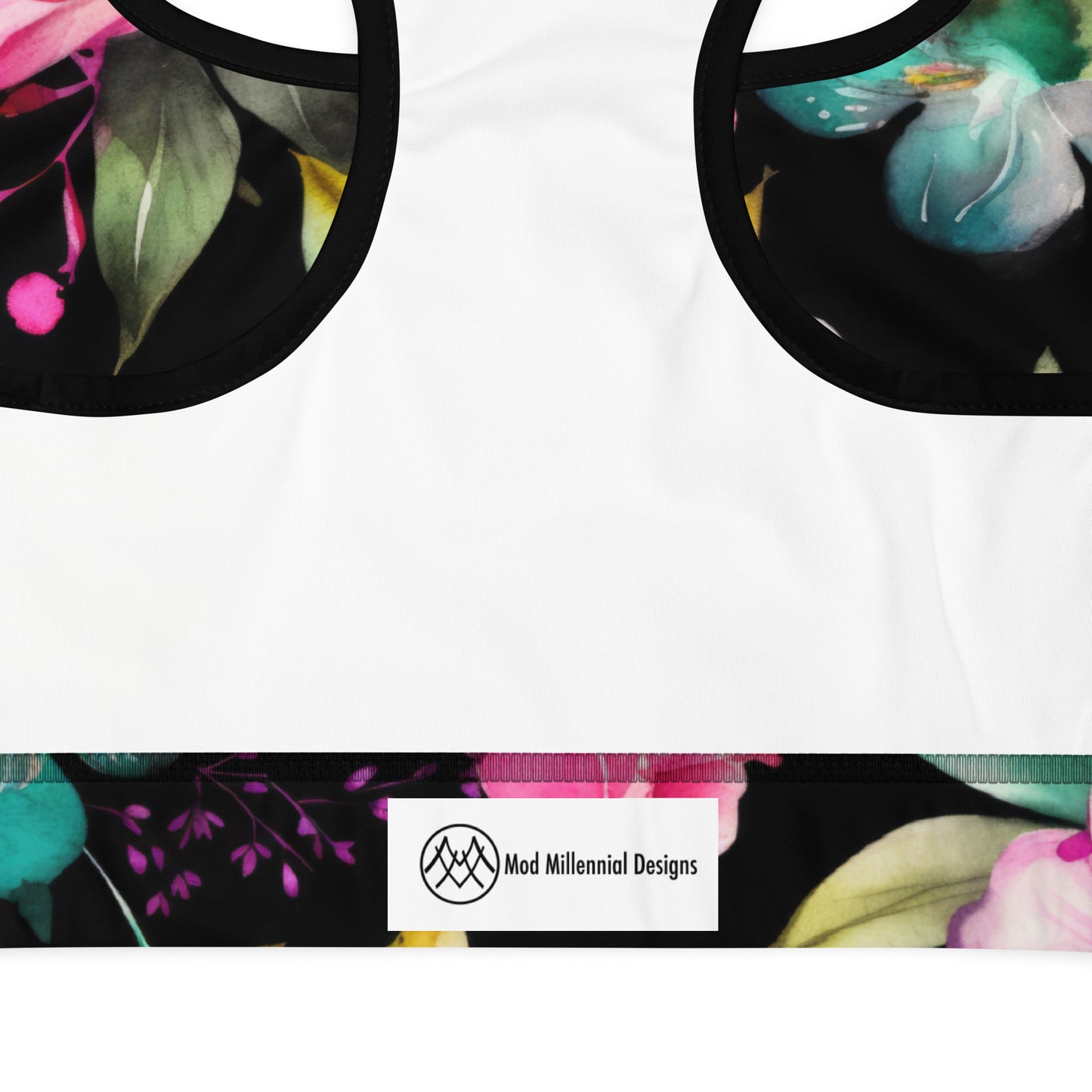 Sports Bra: Black Florals Collection in Molly