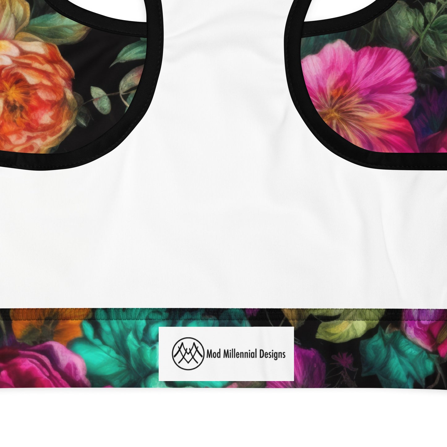 Sports Bra: Black Florals Collection in Mary