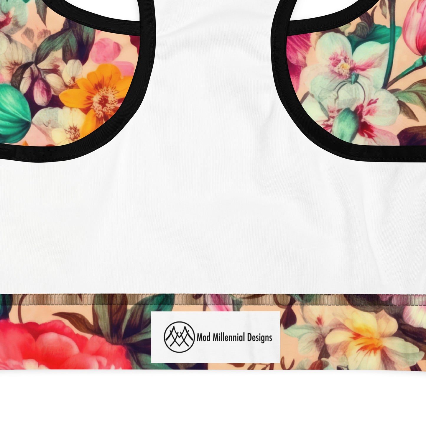 Sports Bra: Spring Queen Coral Collection in Goldie