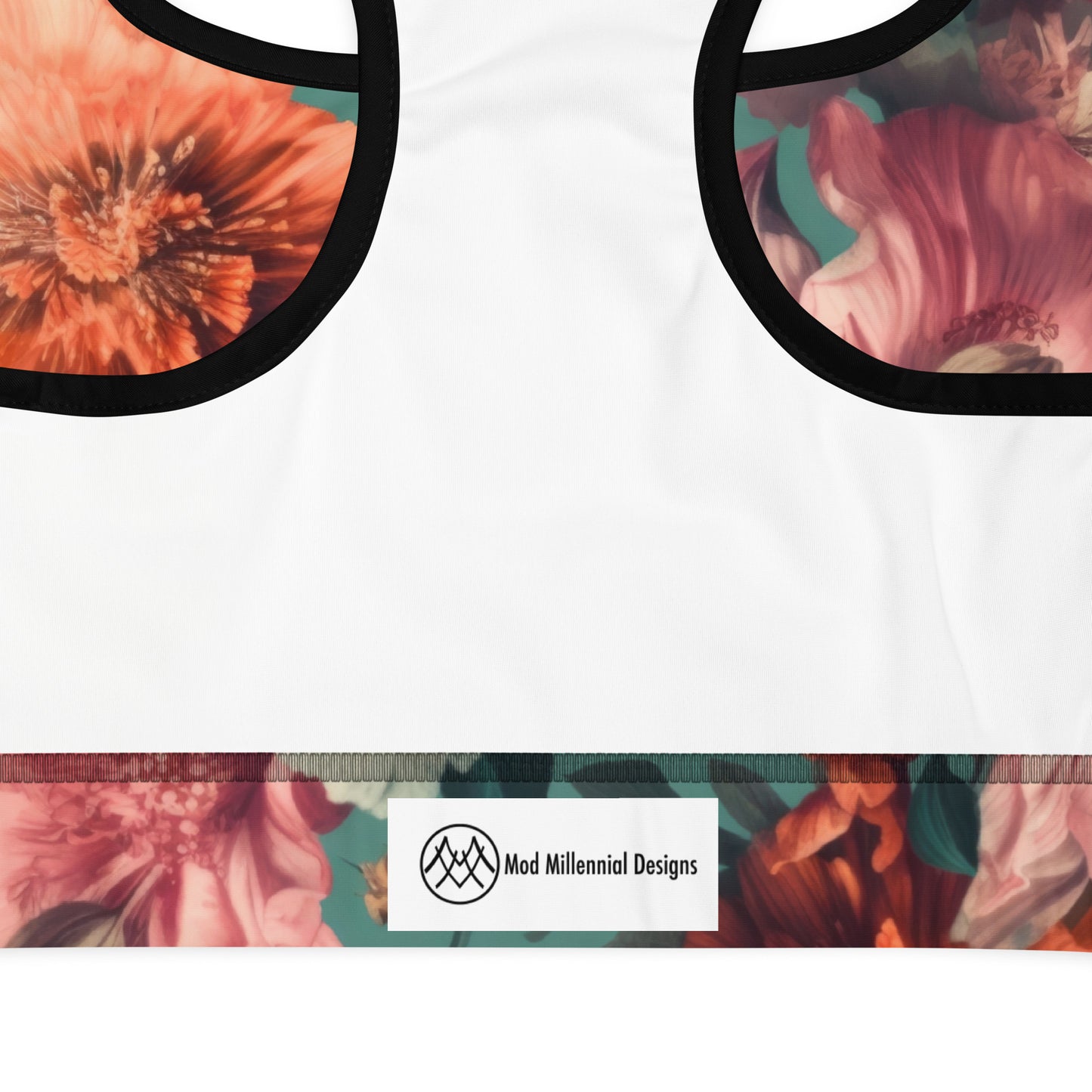 Sports Bra: Spring Queen Coral Collection in Glenda