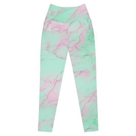 Crossover Leggings with Pockets: Heart of Stone Collection in Obrey