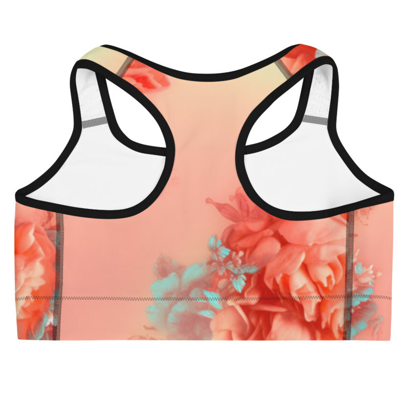 Sports Bra: Spring Queen Coral Collection in Grace