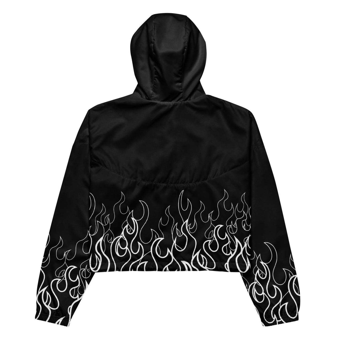Women’s Cropped Windbreaker: Flames Collection in Edna