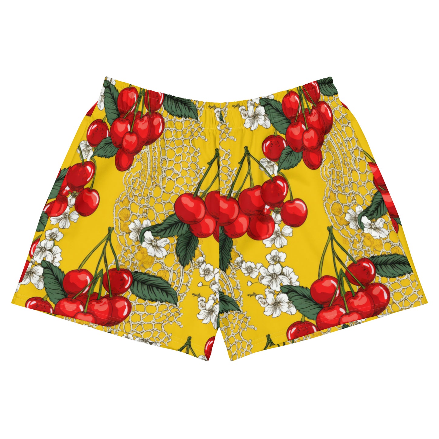 Women’s Athletic Shorts: Fruity Collection Cherries