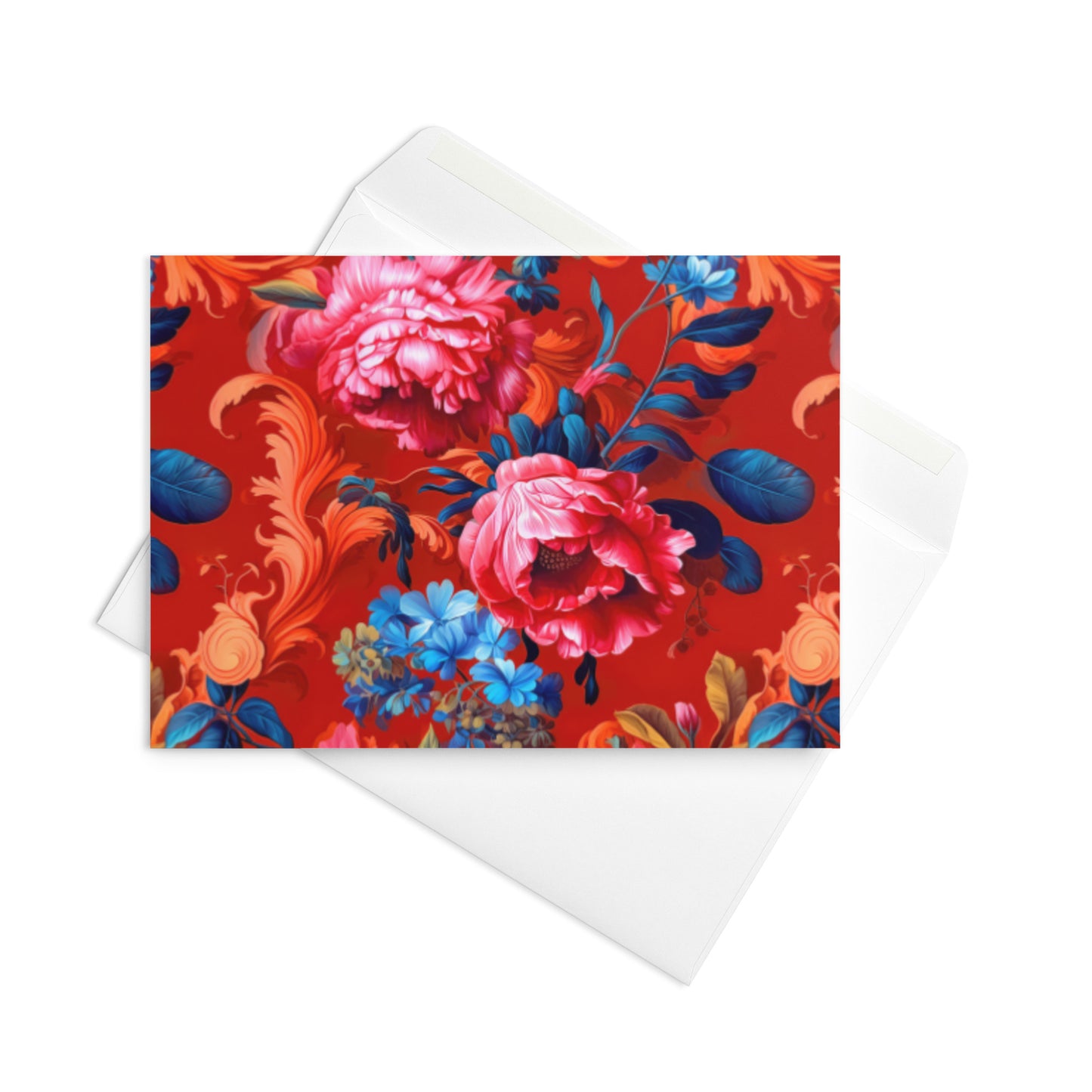 Blank Greeting Card: Spicy Reds Collection in Fiamma