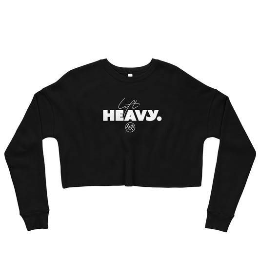 Cropped Sweatshirt: Basics Collection in Lift Heavy White