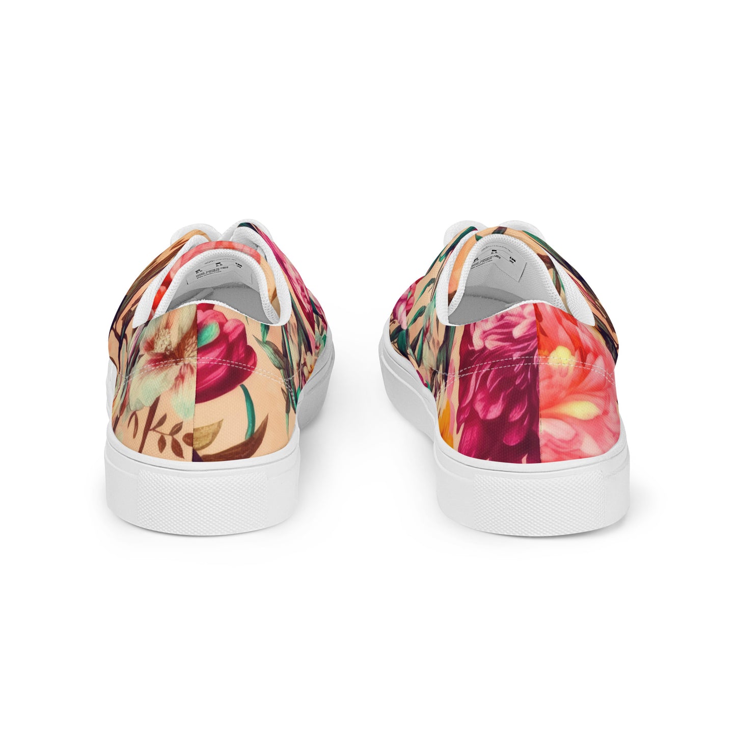 Women’s Lace-up Canvas Shoes: Coral Florals Collection in Goldie
