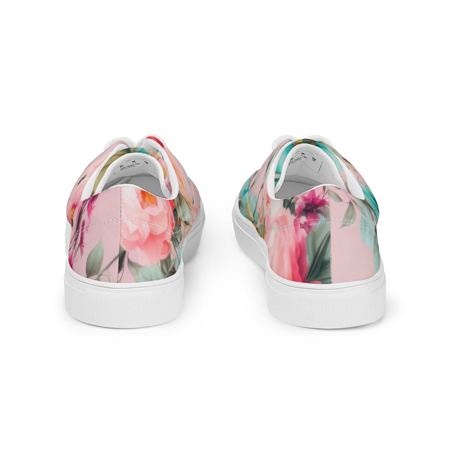 Women’s Lace-up Canvas Shoes: Pink Florals Collection in Sophia