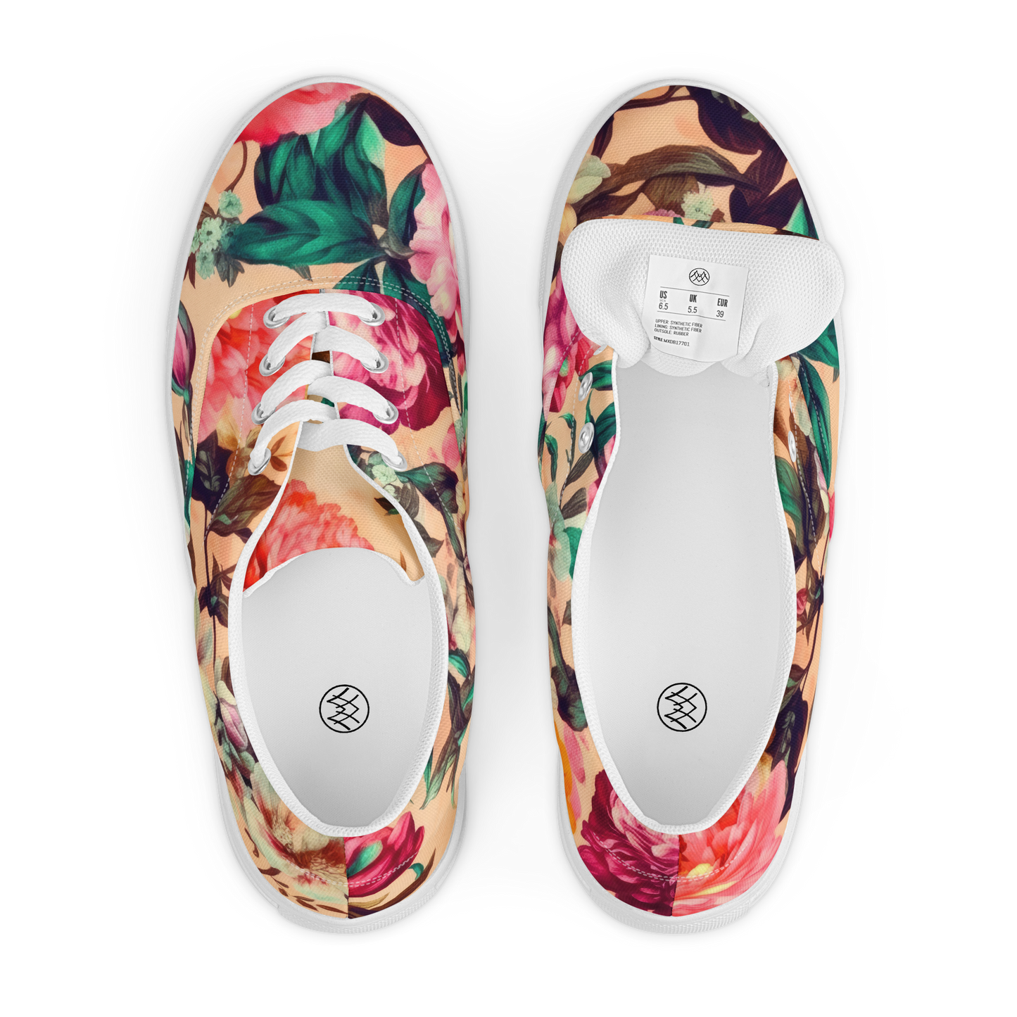 Women’s Lace-up Canvas Shoes: Spring Queen Coral Collection in Goldie