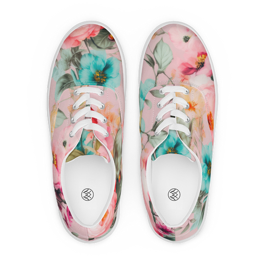 Women’s Lace-up Canvas Shoes: Spring Queen Pink Collection in Sophia