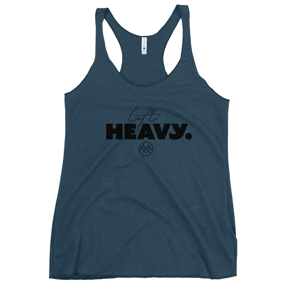 Women's Racerback Tank: Basics Collection in Lift Heavy Black