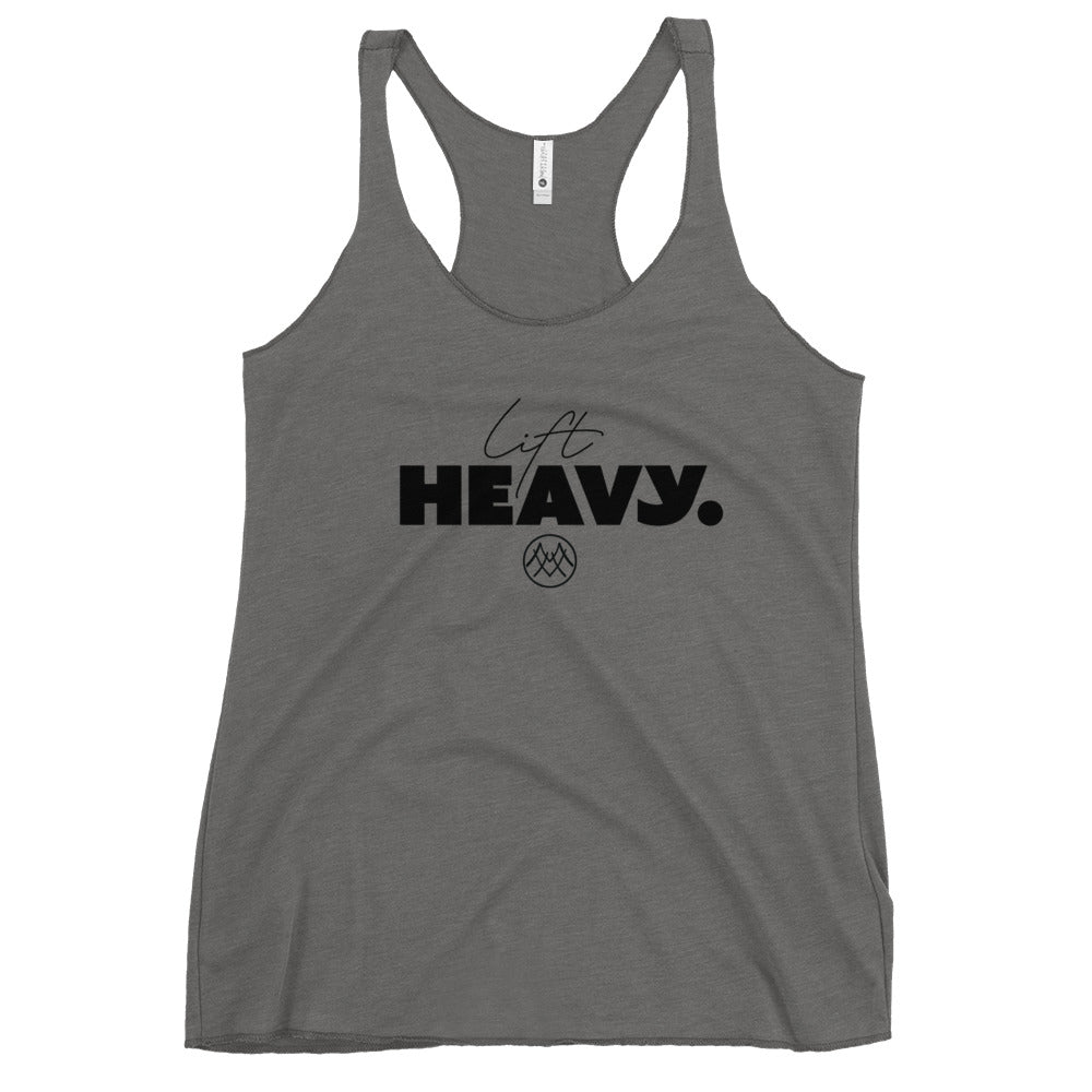 Women's Racerback Tank: Basics Collection in Lift Heavy Black