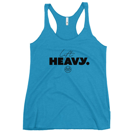 Women's Racerback Tank: Basics Collection in Lift Heavy Black