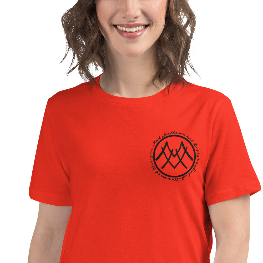 Women's Relaxed T-Shirt with Embroidered Logo