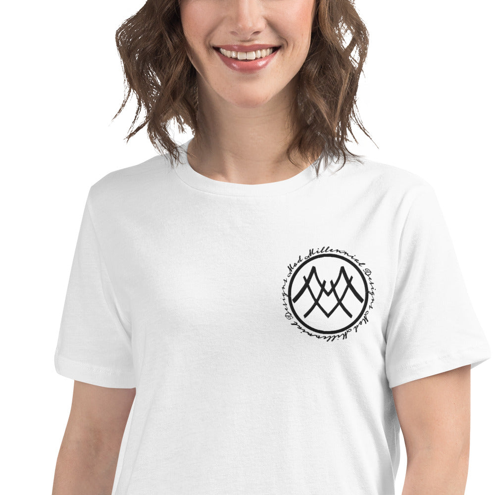 Women's Relaxed T-Shirt with Embroidered Logo
