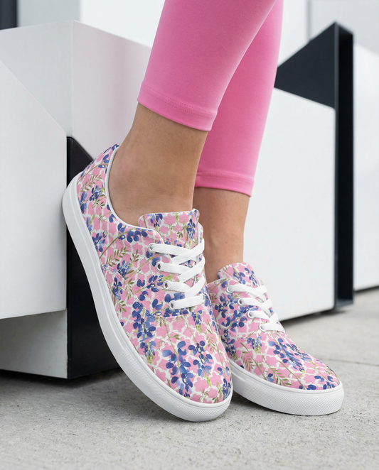 Women’s Lace-up Canvas Shoes: Bluebonnets Collection in Daphne