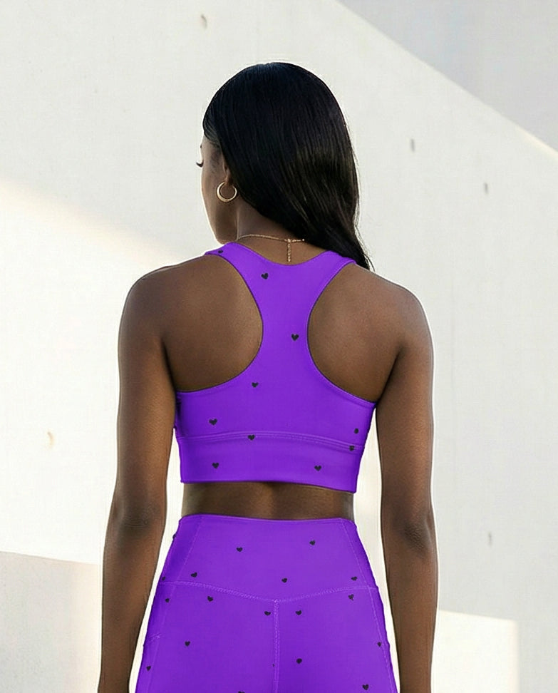 Sports Bra: Black Hearts Collection in Jillian