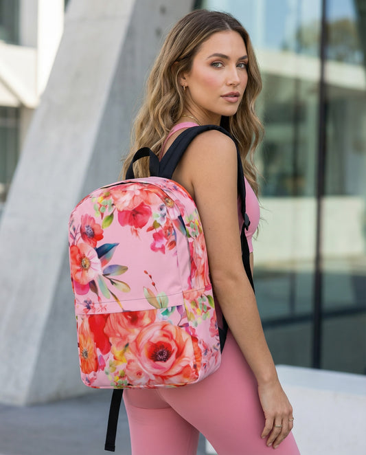 Backpack: Pink Florals Collection in Suzannah