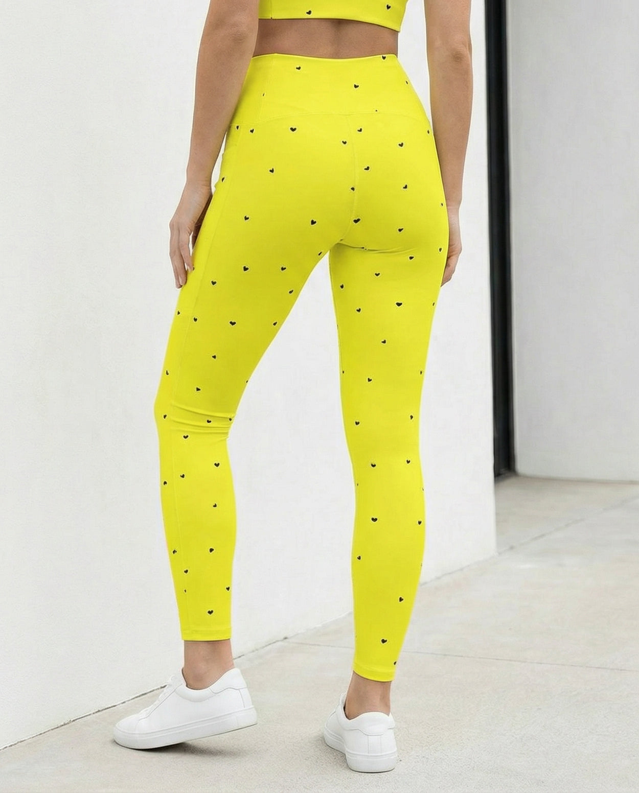 Crossover Leggings with Pockets: Black Hearts Collection in Virginia